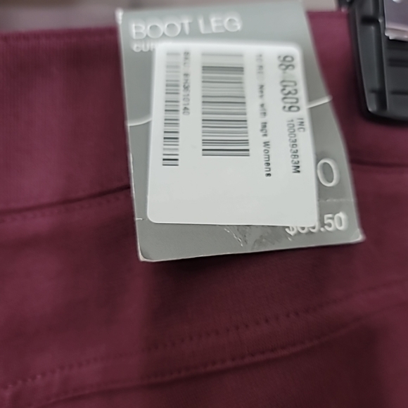Inc International Concepts Zip Up Maroon Purple Pants Boot Cut Size 10 Nwt - Picture 8 of 8